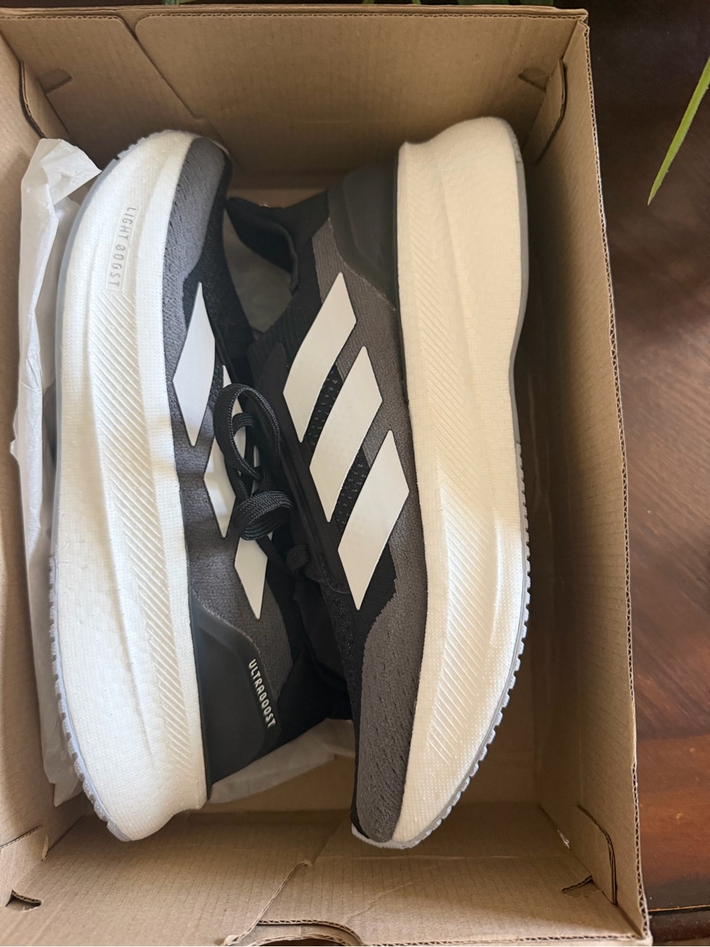 adidas Black and White Ultraboost Athletic Running Shoes